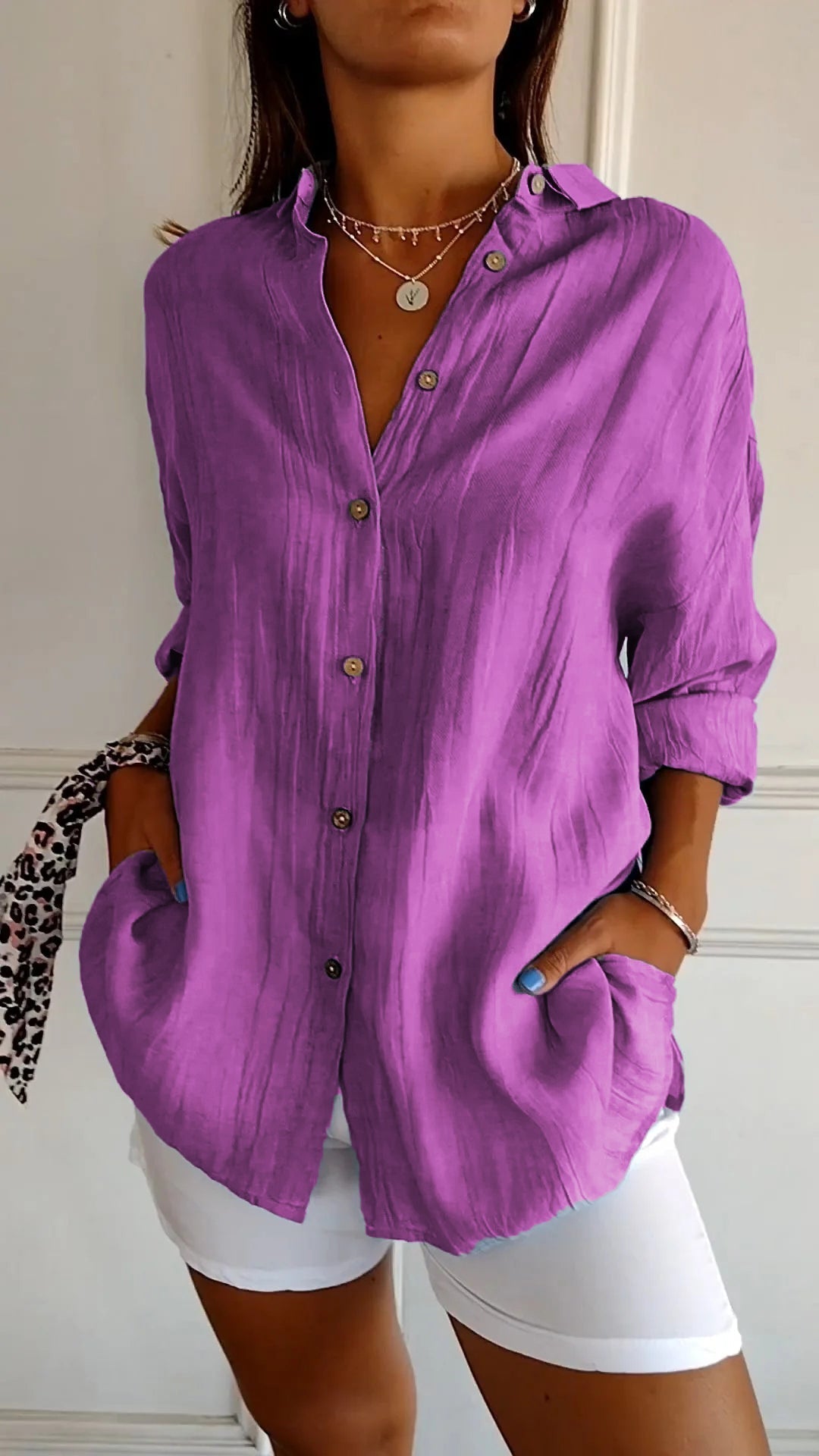 Women's Casual Long Sleeve Shirt | Soft, Breathable Fabric & Classic Button-Down Design for Everyday Wear