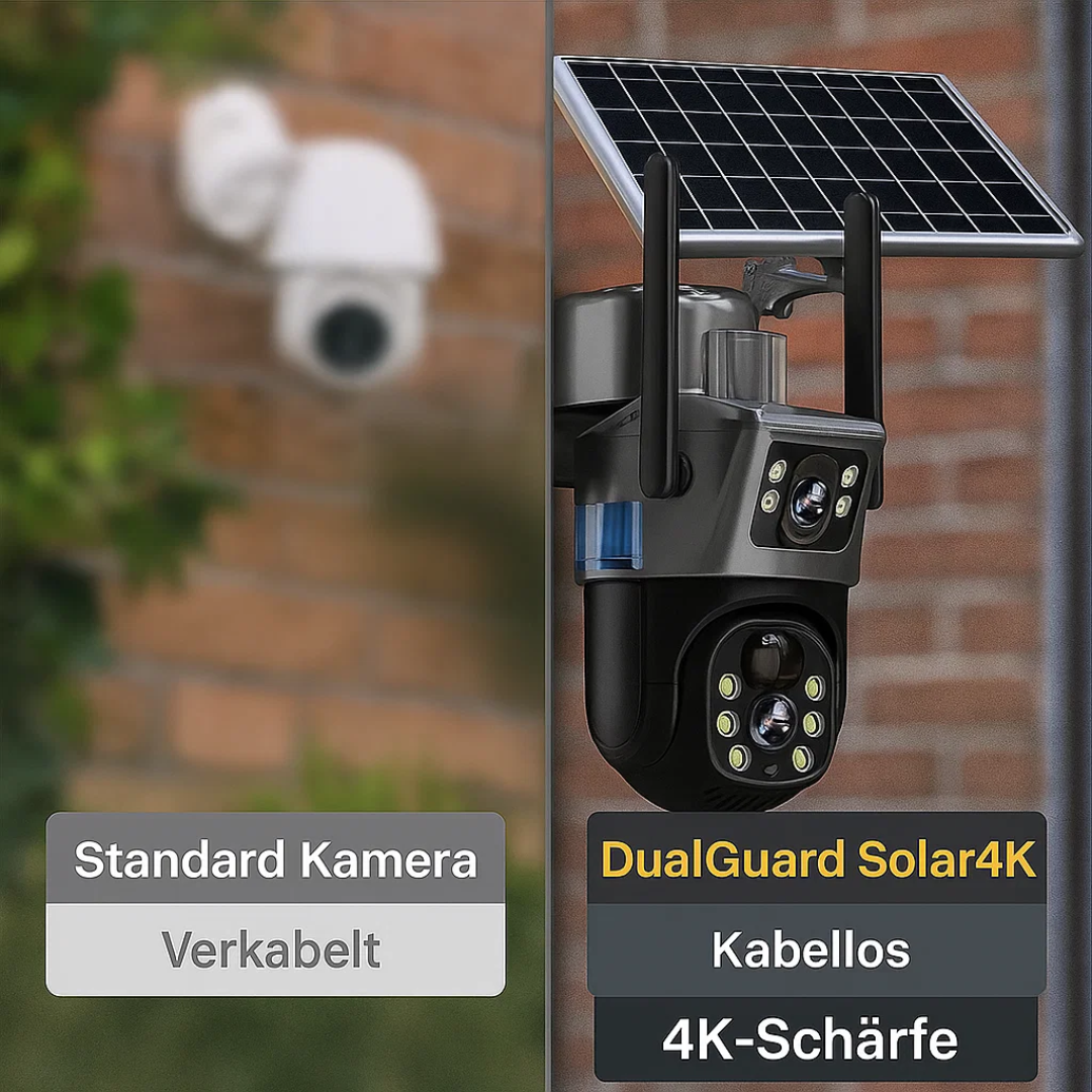 Solar Kamera – 4K Überwachungskamera außen mit Solarpanel, kabellose Überwachungskamera Solar Testsieger