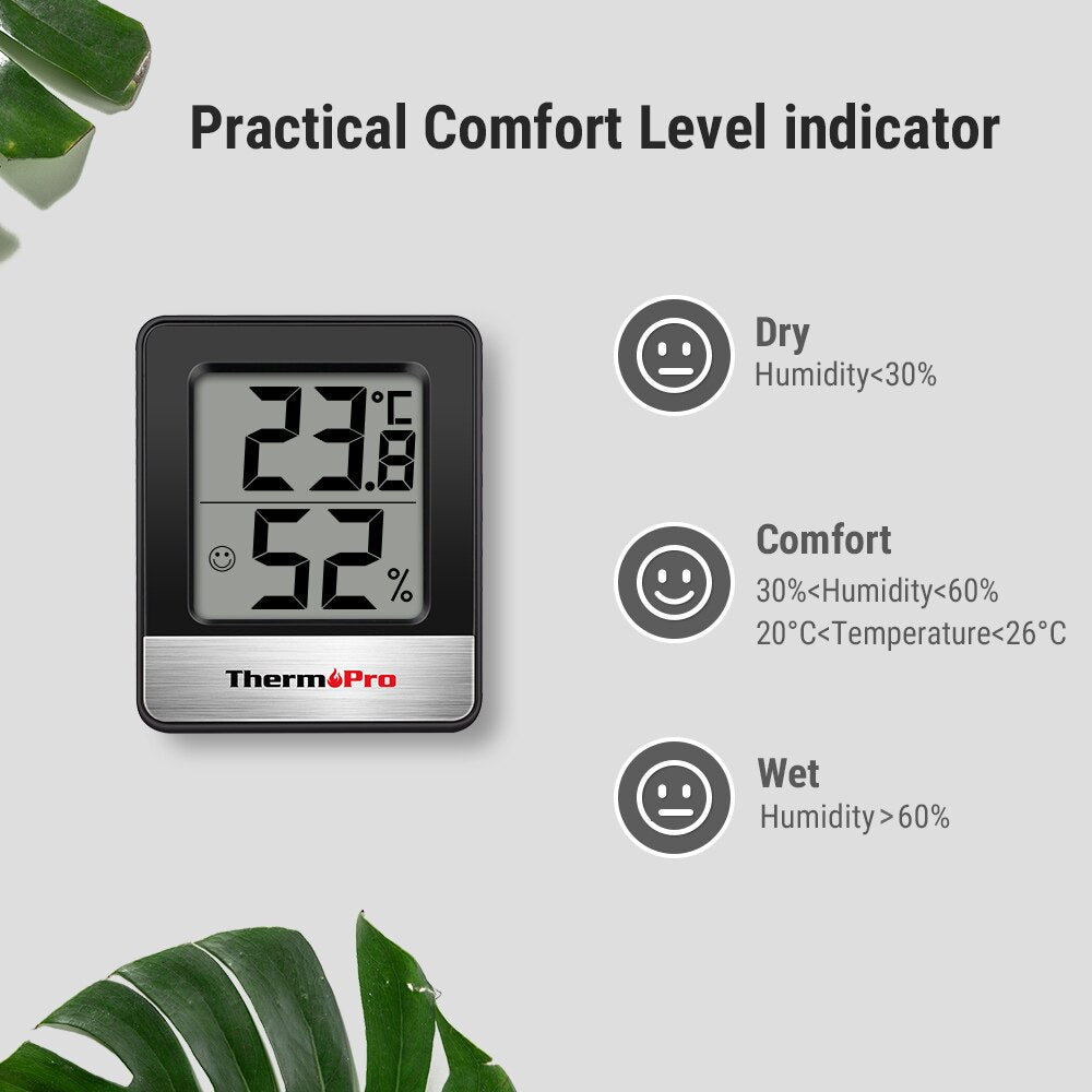 Thermo Hygrometer Testsieger – ThermoPro TP49 Mini Wetterstation für präzise Temperatur- und Feuchtigkeitsmessung