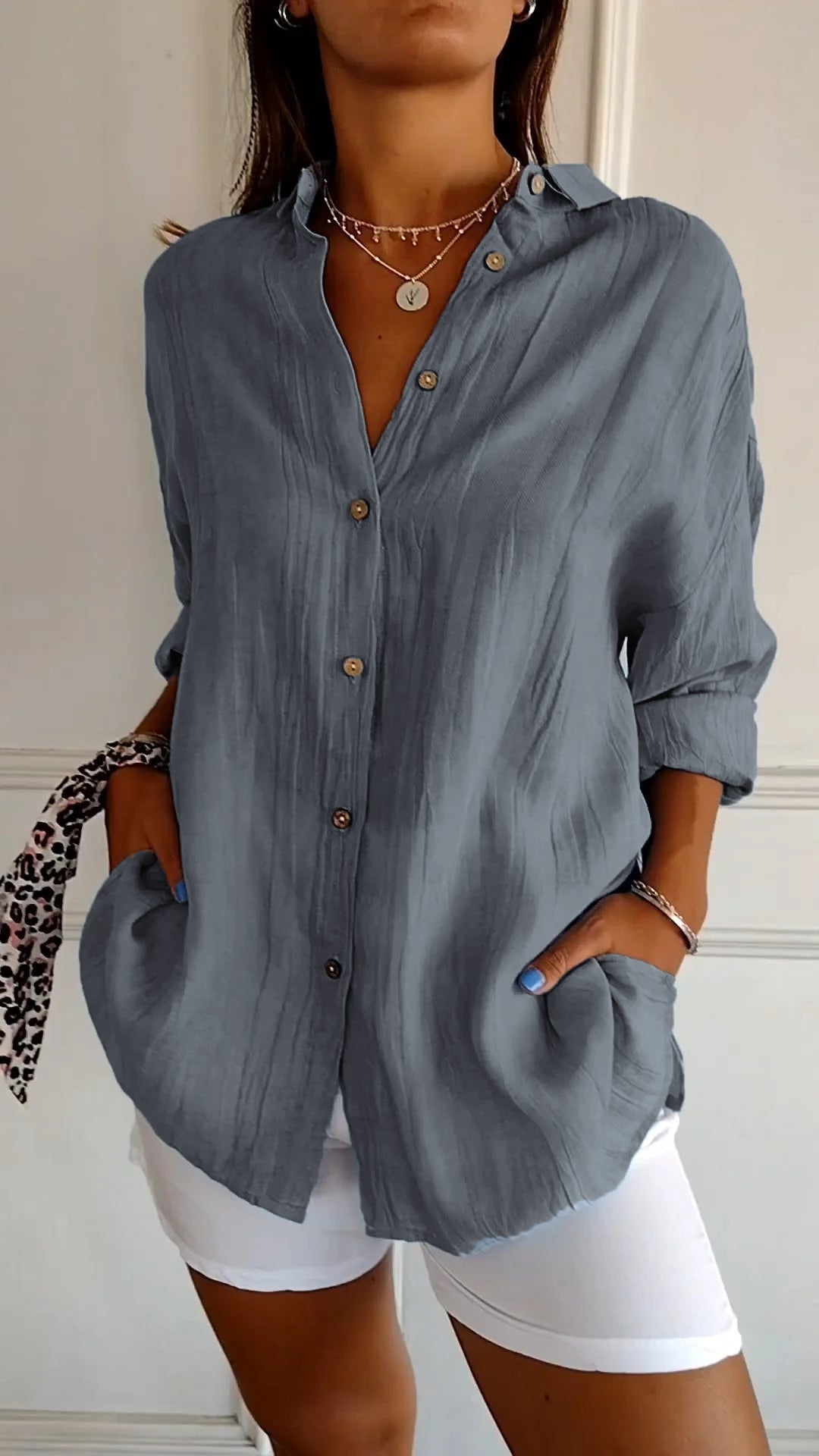 Women's Casual Long Sleeve Shirt | Soft, Breathable Fabric & Classic Button-Down Design for Everyday Wear