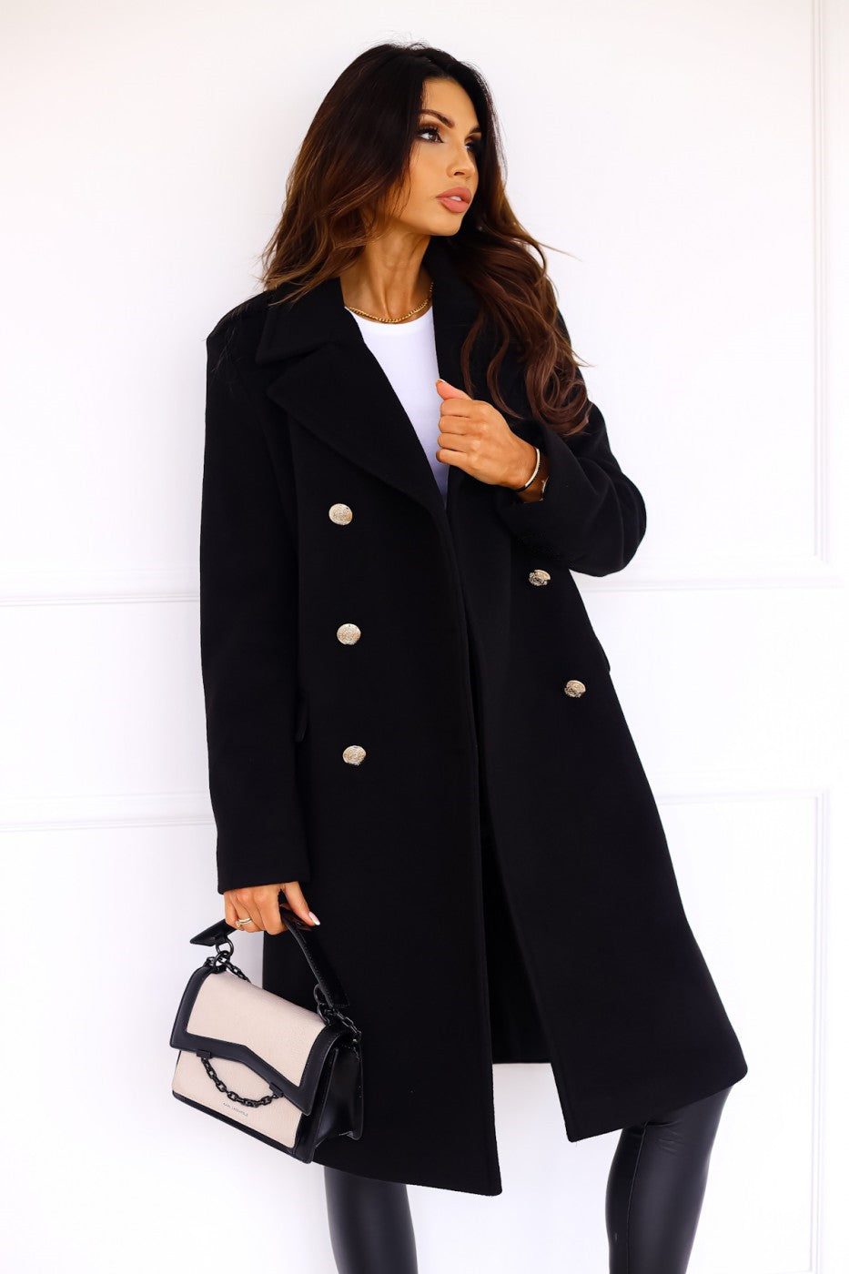 Women's Double-Breasted Wool Trench Coat | Tailored Fit, Warm & Stylish for Winter Outings