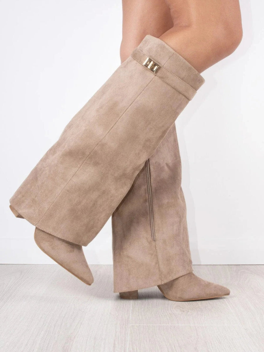 Women's Knee High Boots | Wide Flare Top, Block Heel & Versatile for Casual or Dressy Outfits