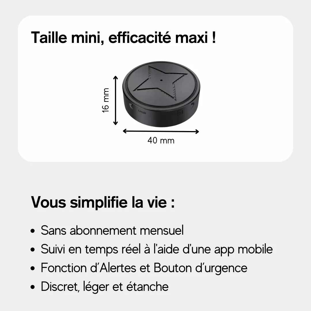 Traceur pour vélo compact et aimanté, GPS traceur vélo précis avec gps tag bike et suivi en temps réel