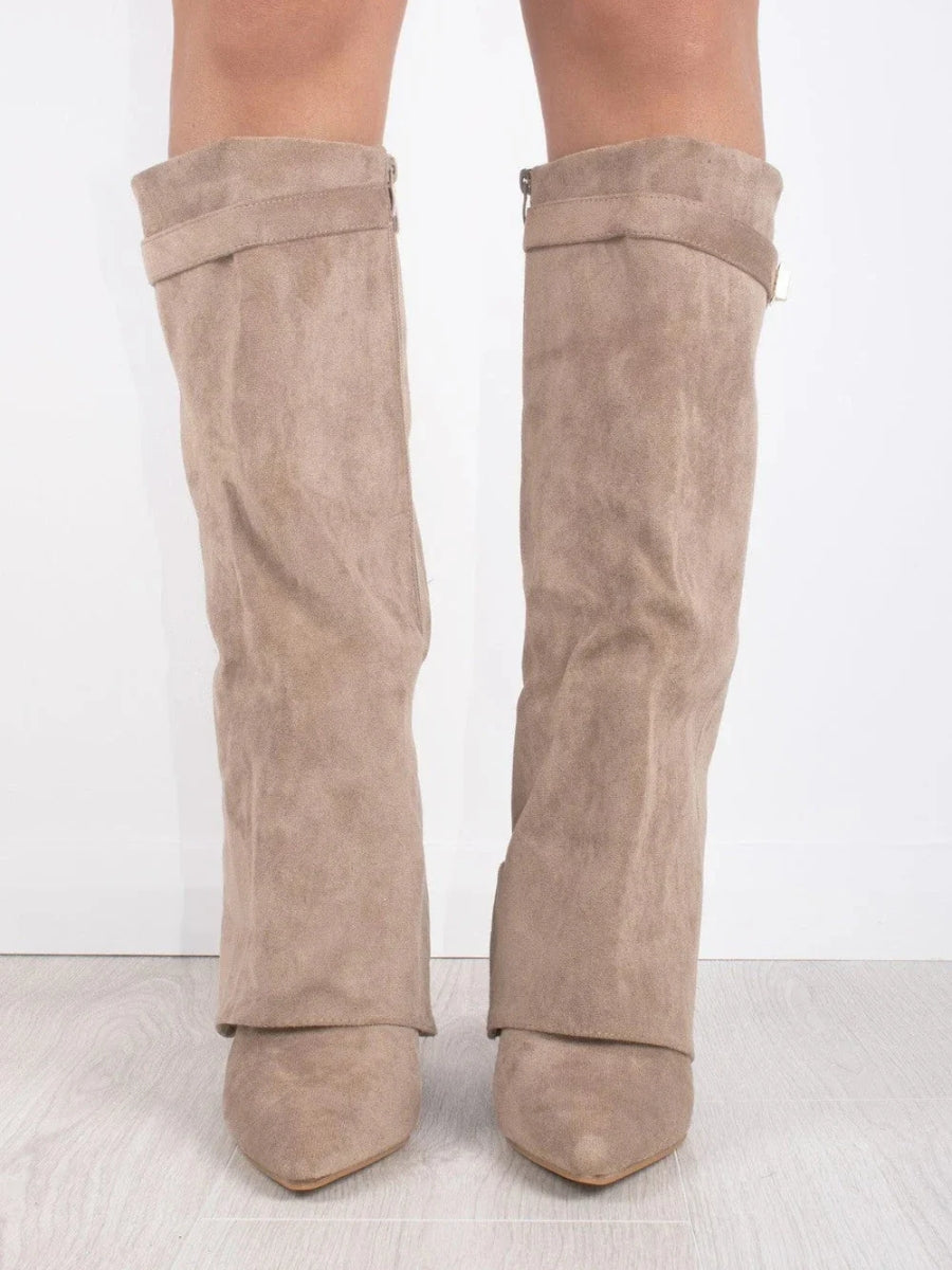 Women's Knee High Boots | Wide Flare Top, Block Heel & Versatile for Casual or Dressy Outfits
