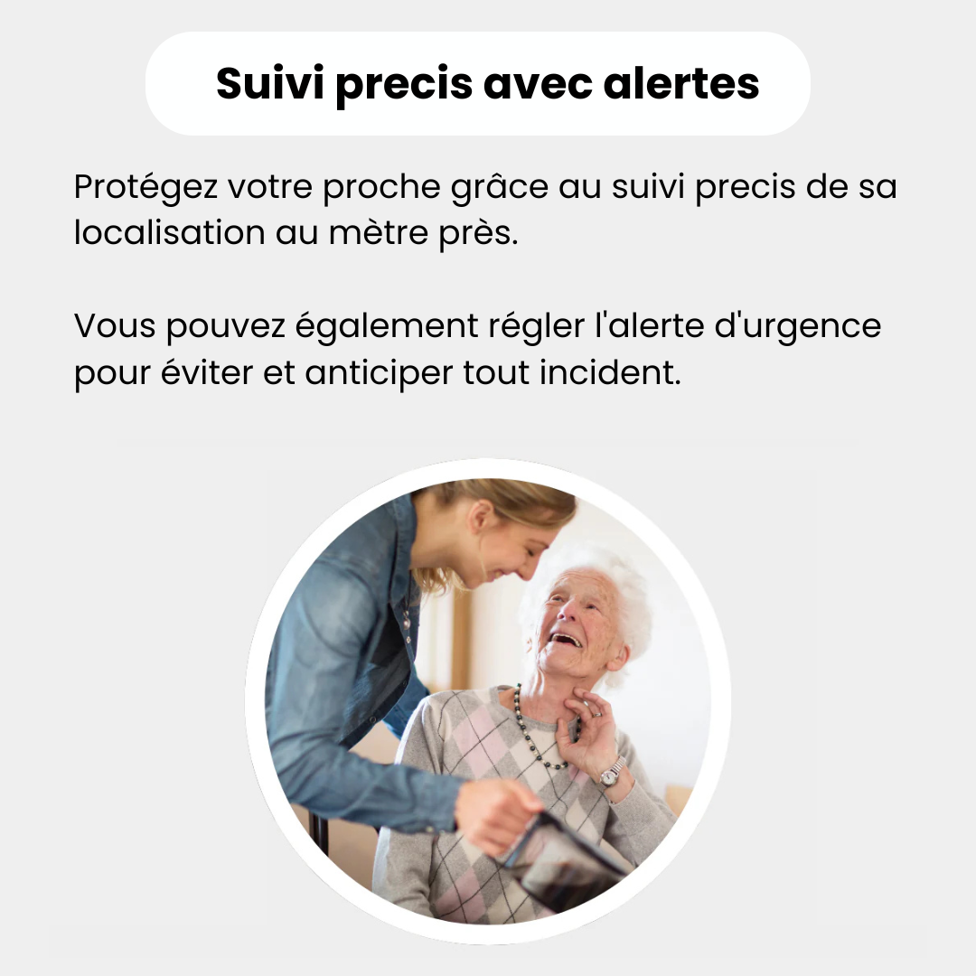 Traceur GPS personne âgée sans abonnement avec suivi en temps réel et alarme sécurité senior discrète