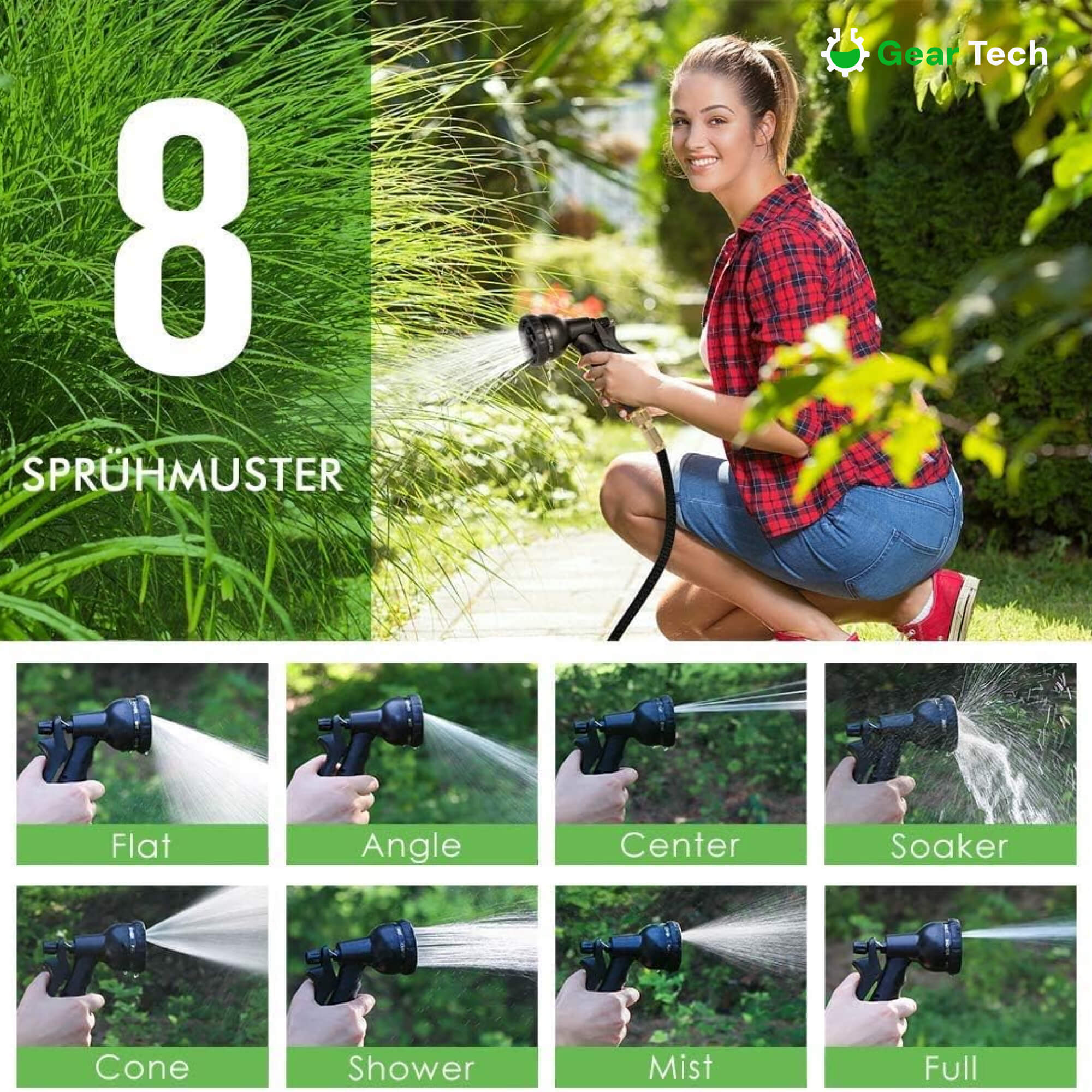 Tubo da Giardino Estensibile 30m | Anti-Piegatura, Senza Grovigli & Ultra Resistente per Grandi Giardini
