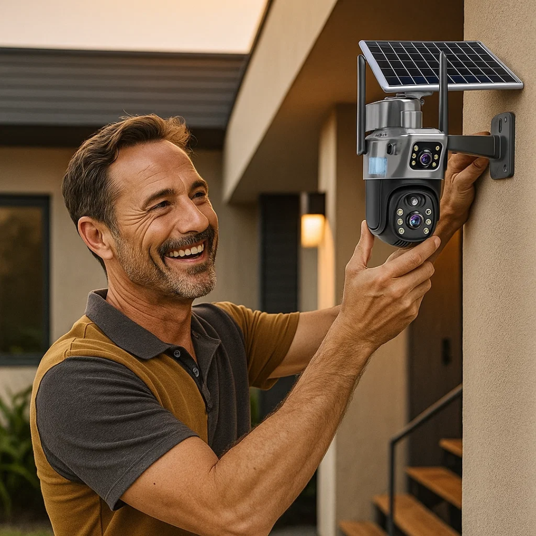 Solar Kamera – 4K Überwachungskamera außen mit Solarpanel, kabellose Überwachungskamera Solar Testsieger