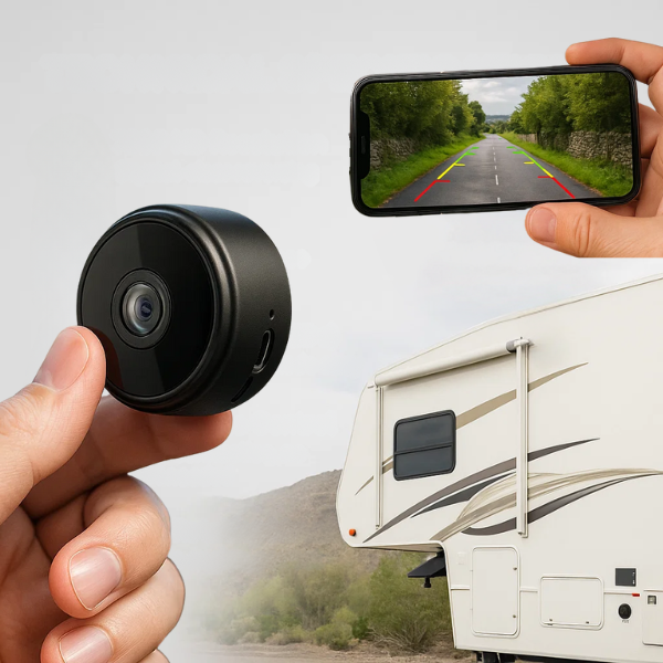 Telecamera Retromarcia Wireless HD per Camper, Camion e Rimorchi – Visione Notturna, Impermeabile, Facile da Installare