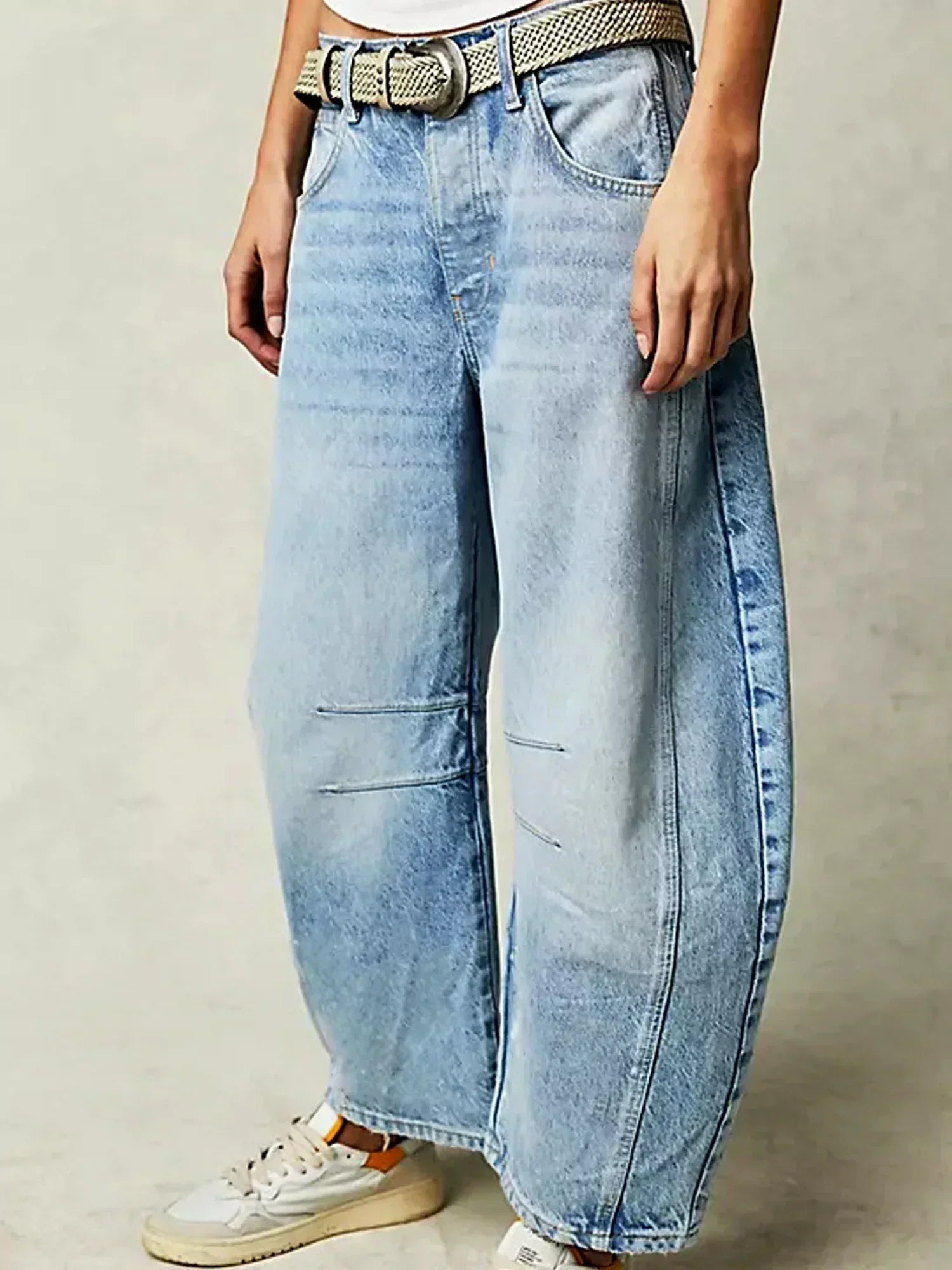 Women's Leopard Print Barrel Jeans | Comfortable Mid-Rise Fit & Trendy Ankle-Length for Casual Fashion Statements