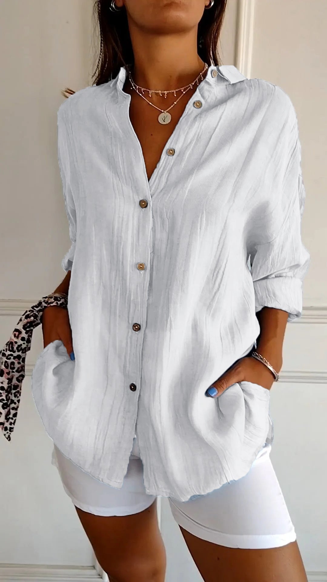 Women's Casual Long Sleeve Shirt | Soft, Breathable Fabric & Classic Button-Down Design for Everyday Wear