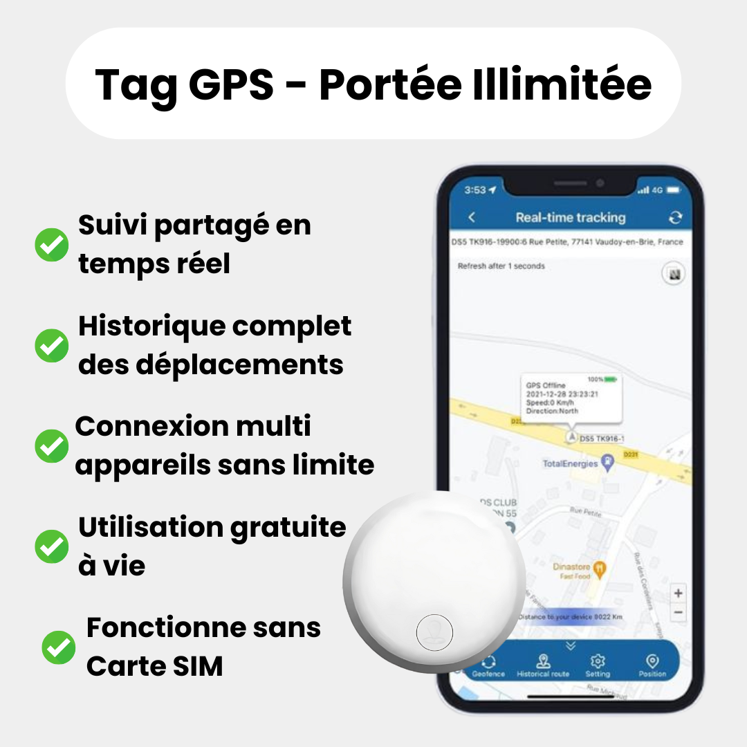Traceur GPS enfant sans abonnement compact avec suivi en temps réel, gps enfant adapté à l’enfance