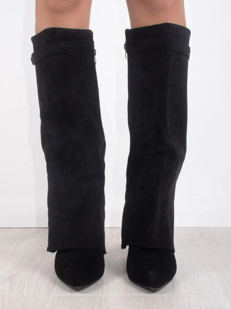 Women's Knee High Boots | Wide Flare Top, Block Heel & Versatile for Casual or Dressy Outfits