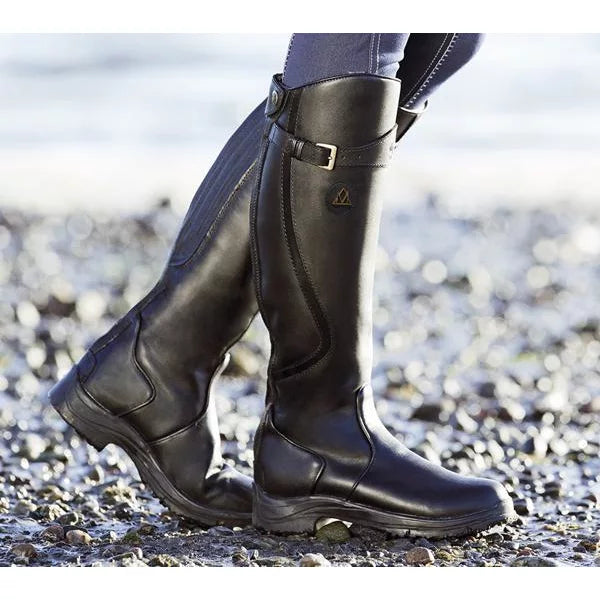 Women's Knee-High Waterproof Boots | Adjustable Buckle Strap & Rugged Grip Sole for All-Weather Protection