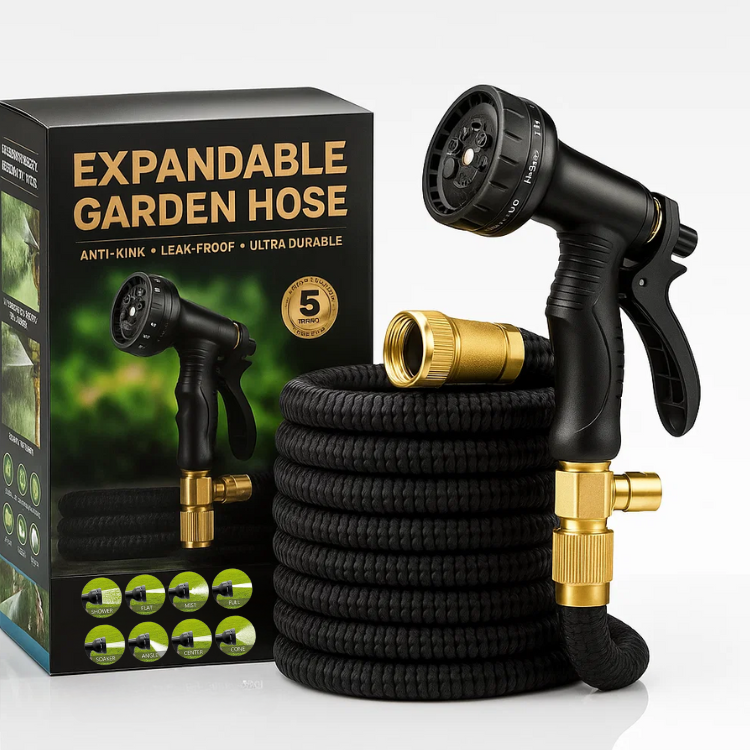 Tubo da Giardino Estensibile 30m | Anti-Piegatura, Senza Grovigli & Ultra Resistente per Grandi Giardini