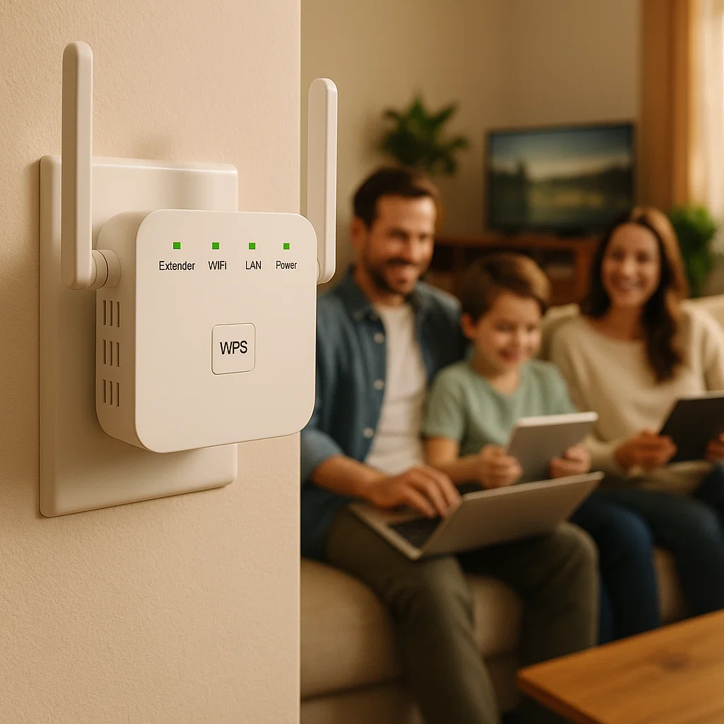 UltraXtend 5G WiFi Booster – Potente Ripetitore WiFi Dual-Band per Casa e Giardino con Copertura Estesa del Segnale
