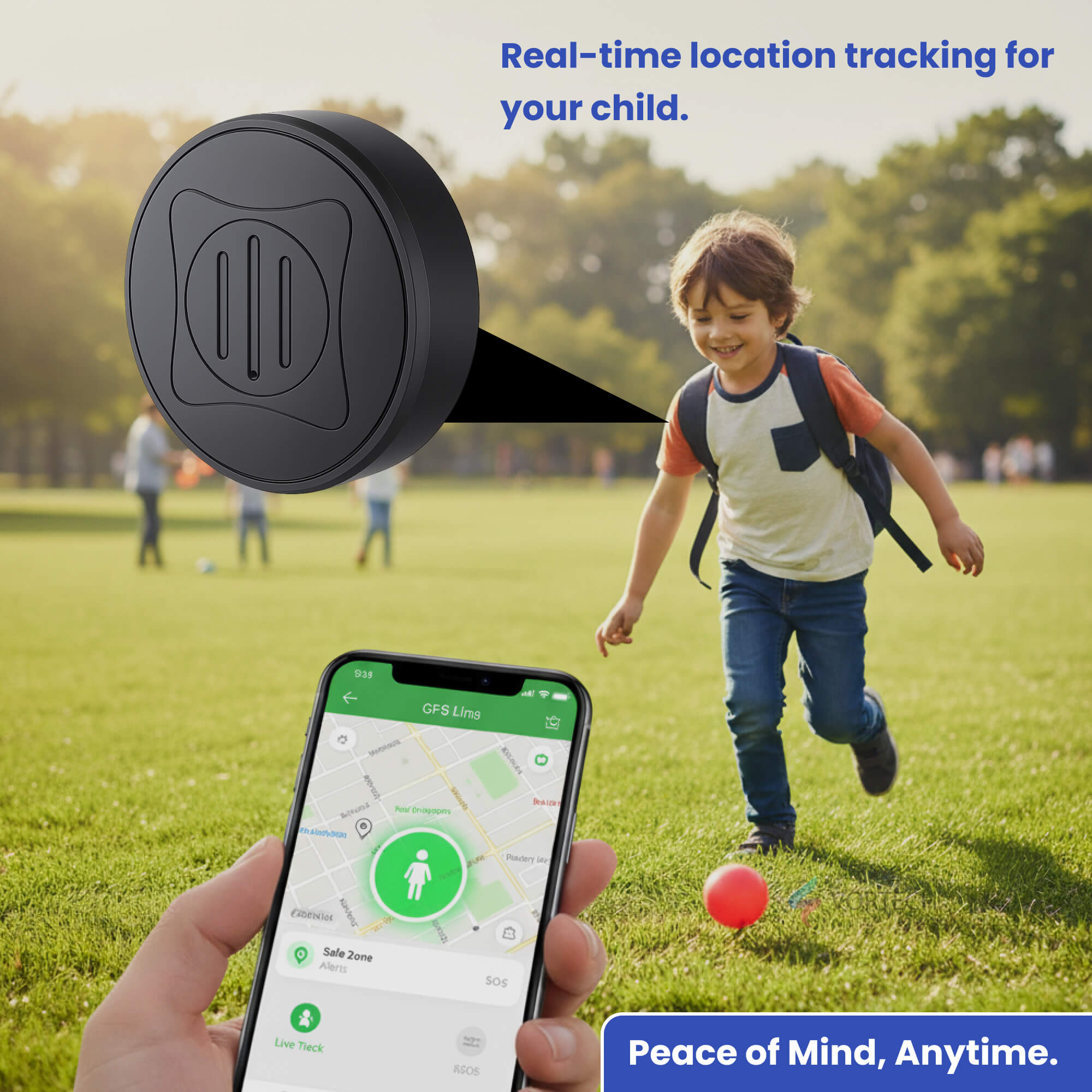 Traceur GPS pour Enfants – Localisation en Temps Réel, Zones de Sécurité & Protection Antivol | Sans Abonnement
