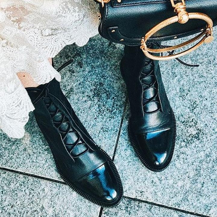 Women’s Lace-Up Mid-Calf Boots | Comfortable Low Heel & Secure Fit for Casual and Dressy Outfits