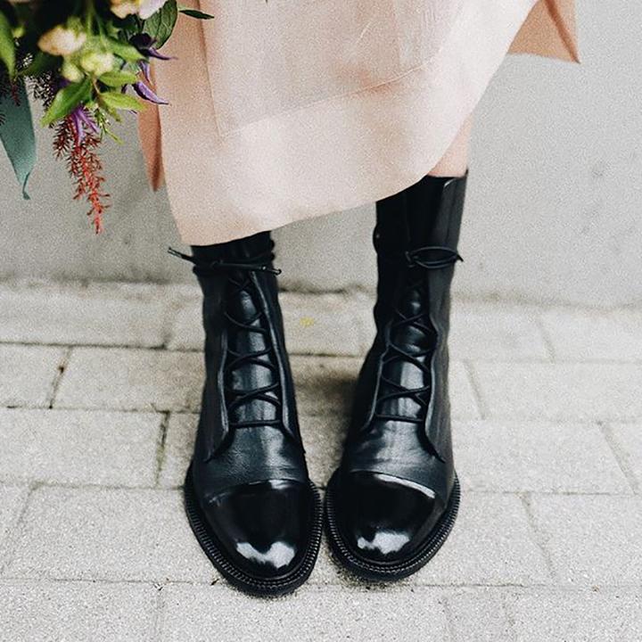 Women’s Lace-Up Mid-Calf Boots | Comfortable Low Heel & Secure Fit for Casual and Dressy Outfits