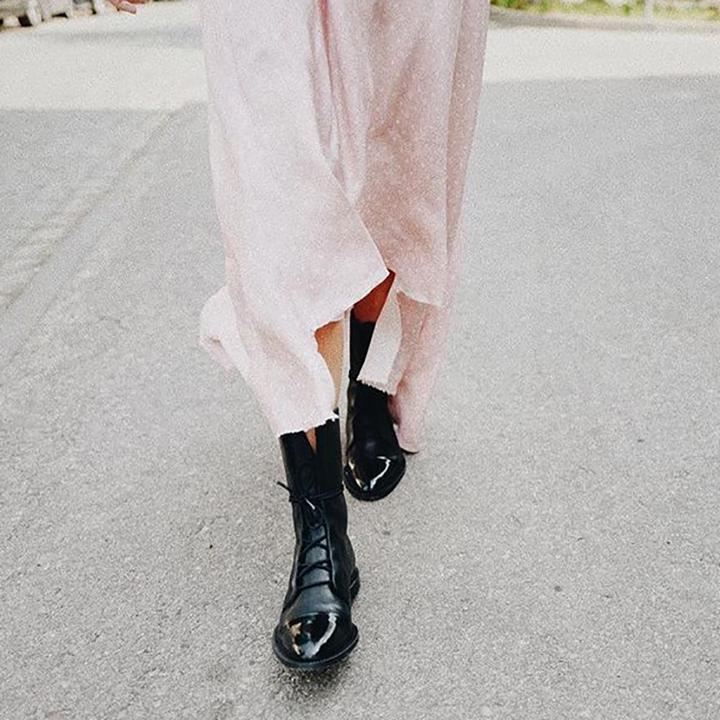 Women’s Lace-Up Mid-Calf Boots | Comfortable Low Heel & Secure Fit for Casual and Dressy Outfits