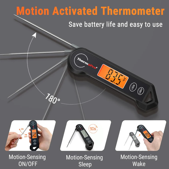 ThermoPro Digitales Küchenthermometer mit Sonde – Grillthermometer & Kerntemperatur-Messgerät