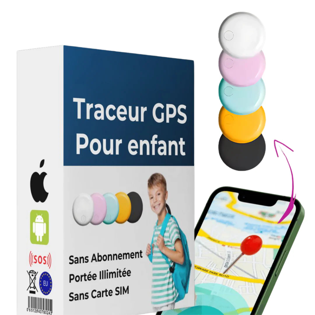 Traceur GPS enfant sans abonnement compact avec suivi en temps réel, gps enfant adapté à l’enfance