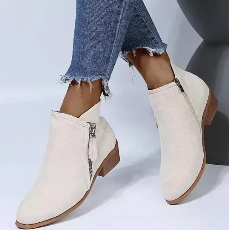 Women's Orthopedic Ankle Boots | Supportive Block Heel & Easy Side Zipper for Everyday Wear