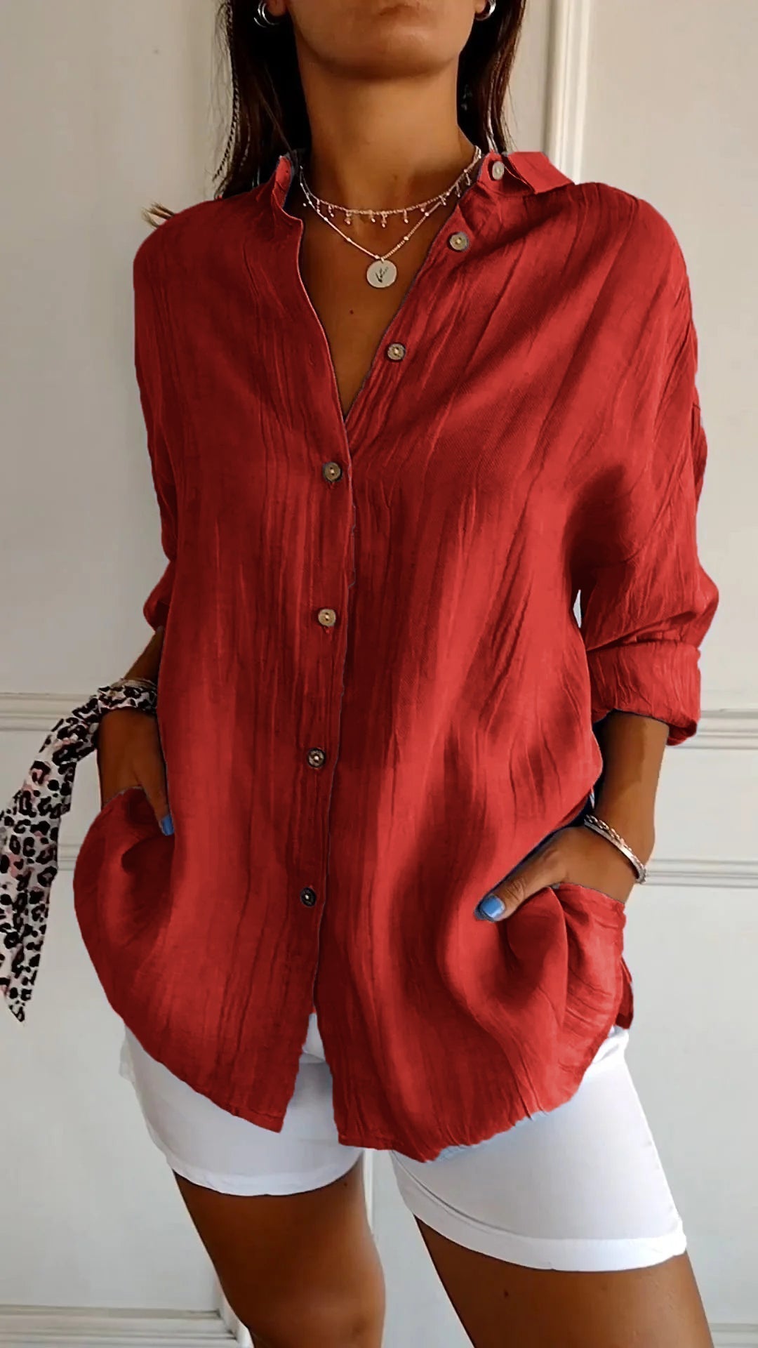 Women's Casual Long Sleeve Shirt | Soft, Breathable Fabric & Classic Button-Down Design for Everyday Wear