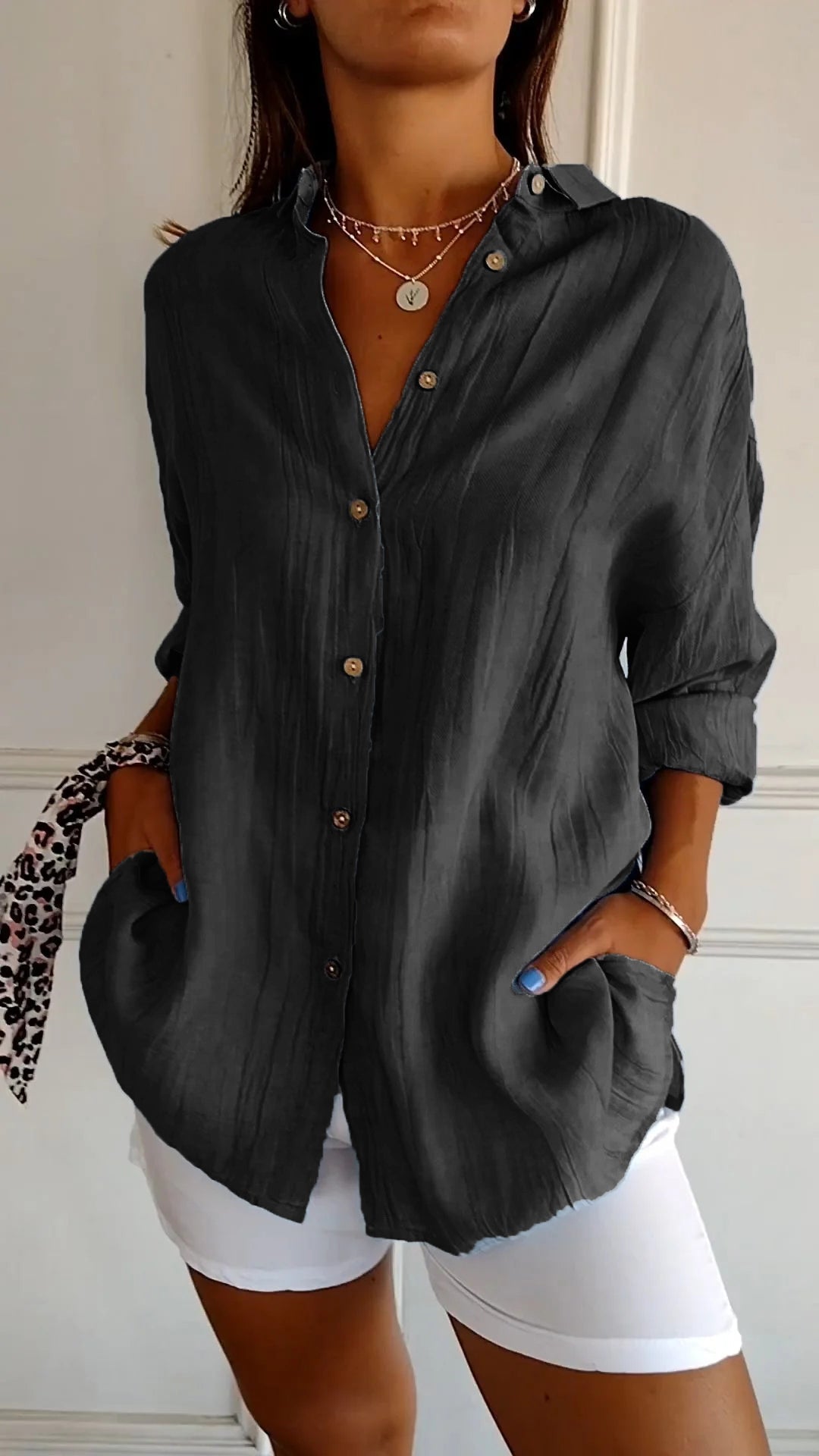 Women's Casual Long Sleeve Shirt | Soft, Breathable Fabric & Classic Button-Down Design for Everyday Wear
