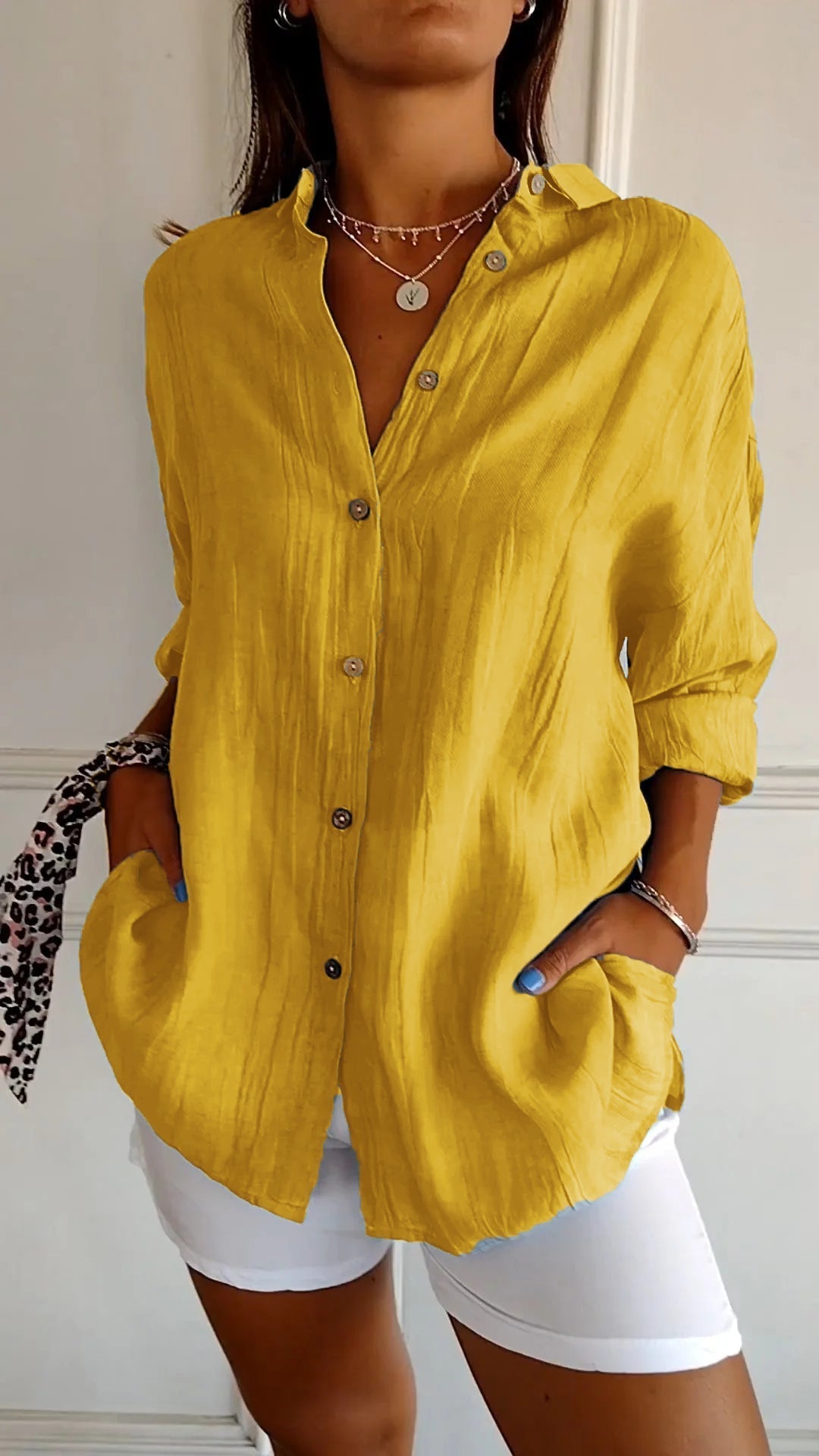 Women's Casual Long Sleeve Shirt | Soft, Breathable Fabric & Classic Button-Down Design for Everyday Wear