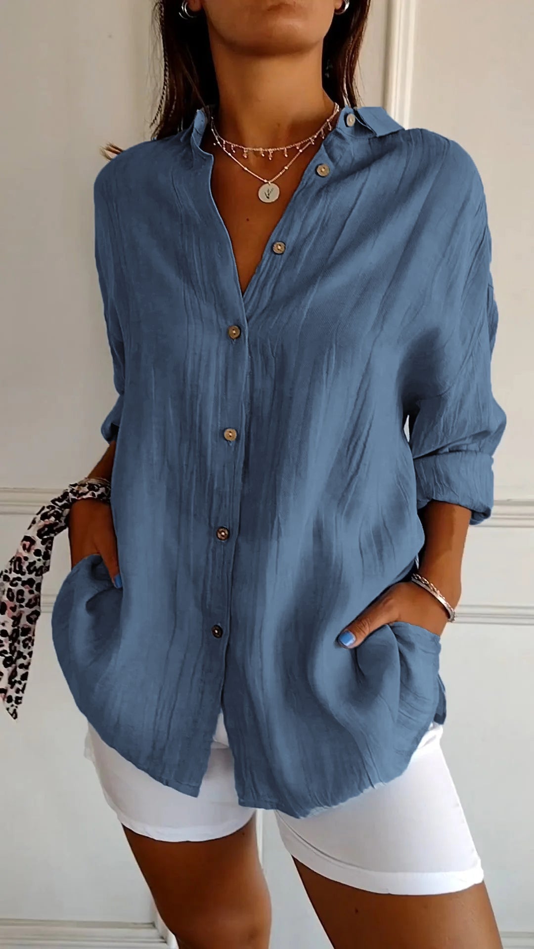 Women's Casual Long Sleeve Shirt | Soft, Breathable Fabric & Classic Button-Down Design for Everyday Wear