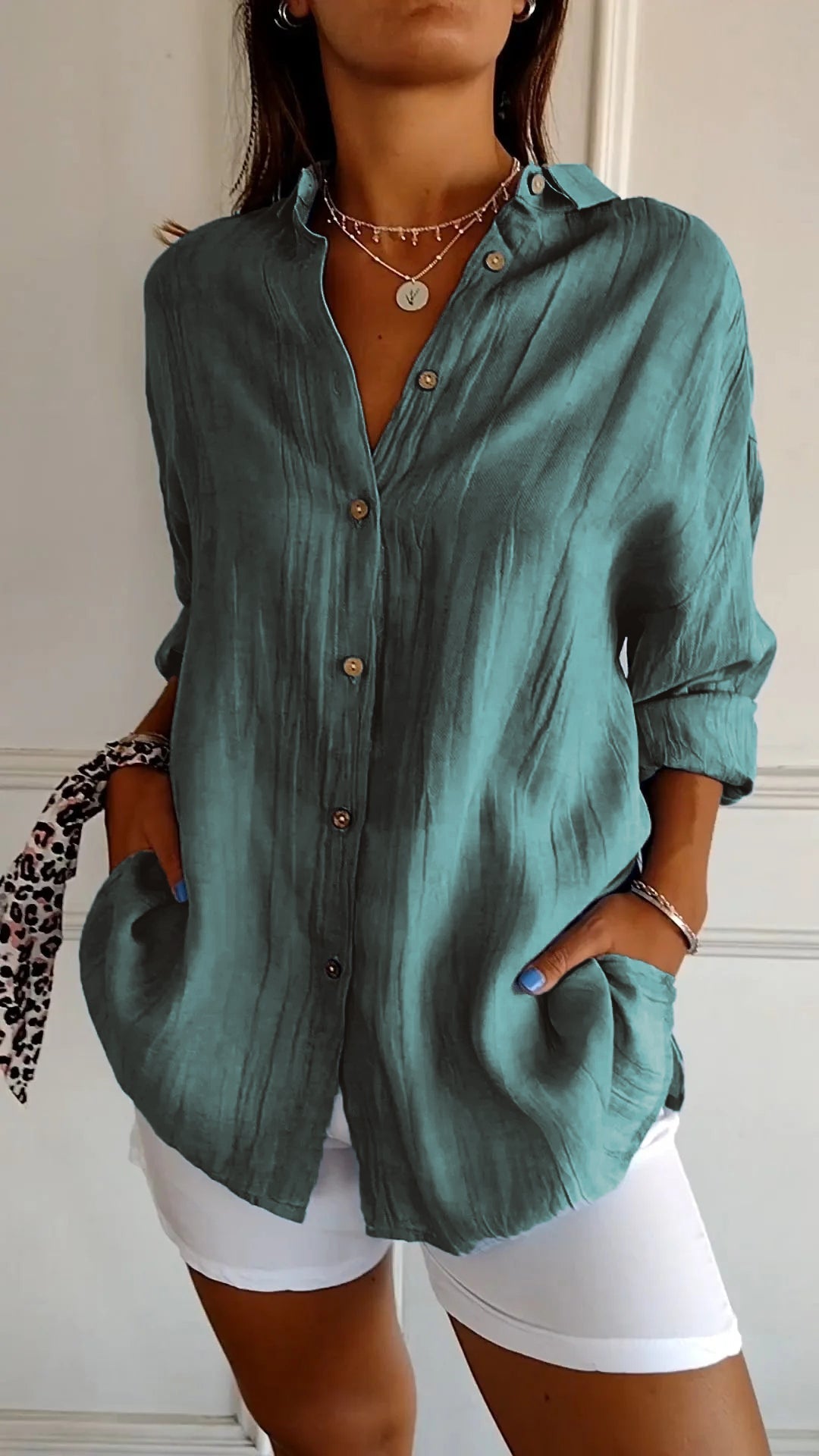 Women's Casual Long Sleeve Shirt | Soft, Breathable Fabric & Classic Button-Down Design for Everyday Wear