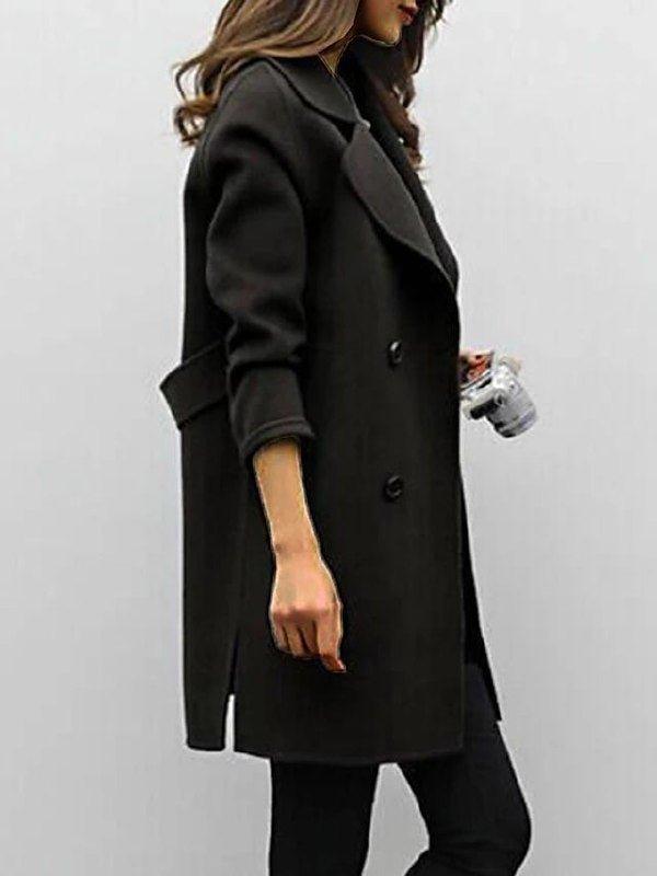 Women's Double-Breasted Trench Coat | Notched Lapel, Warm & Stylish for Winter Wardrobe