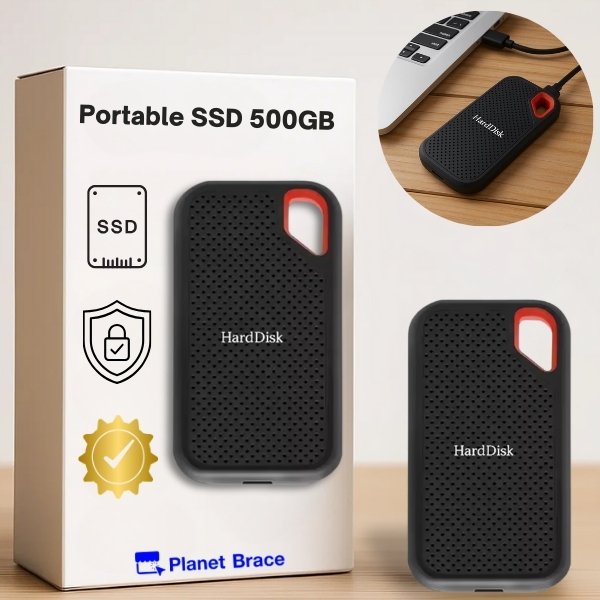 SSD Portatile 500GB – Unità a Stato Solido Esterna per Uso Quotidiano