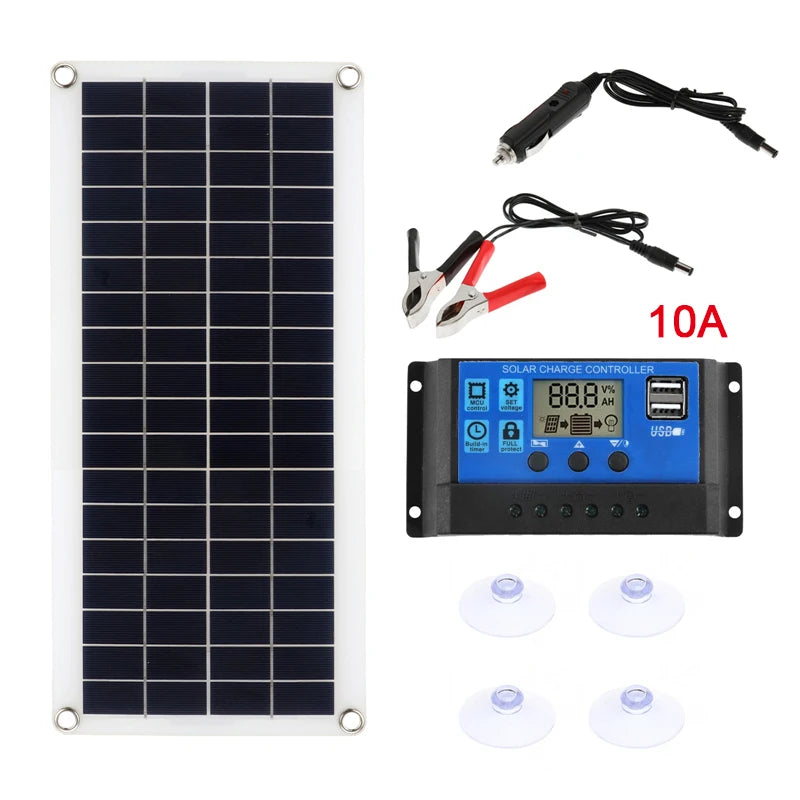 12 Volt DC Solar Panel 1000W – High‑Efficiency Outdoor Solar Module with Controller for RV/Auto
