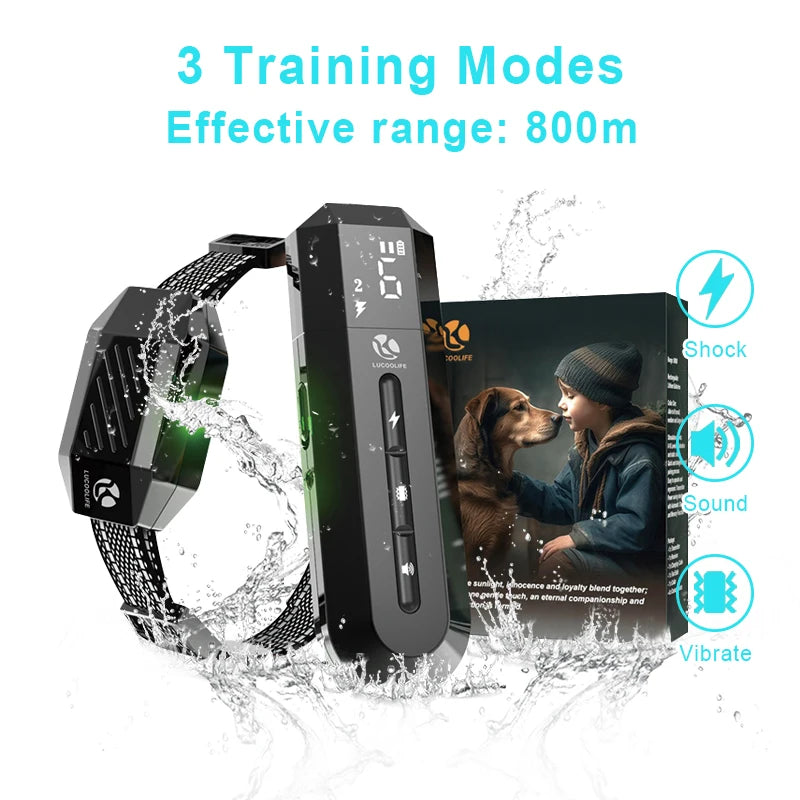 Halsband Hund mit Strom – Trainingshalsband mit Fernbedienung, Halsband mit Strom für Hunde, Vibrationshalsband tauber Hund