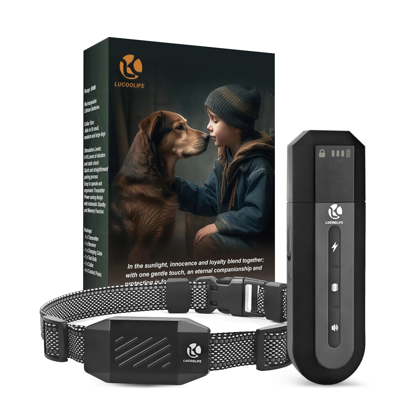 Halsband Hund mit Strom – Trainingshalsband mit Fernbedienung, Halsband mit Strom für Hunde, Vibrationshalsband tauber Hund