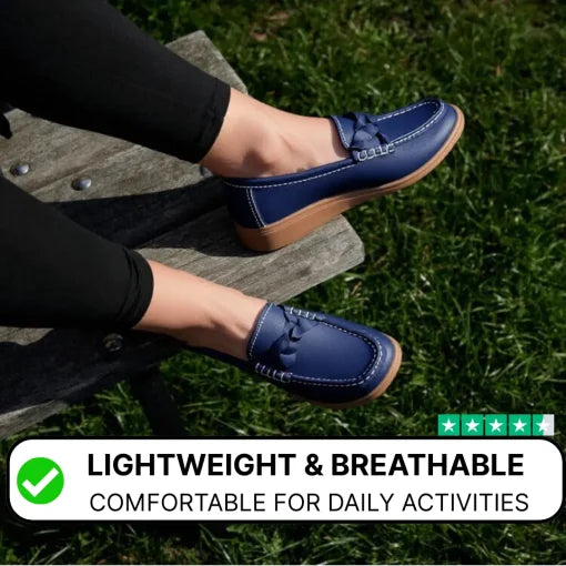 Women Orthopedic Shoes | Soft Leather Slip on Walking Loafers Shoes