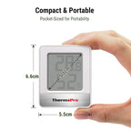 Thermo Hygrometer Testsieger – ThermoPro TP49 Mini Wetterstation für präzise Temperatur- und Feuchtigkeitsmessung