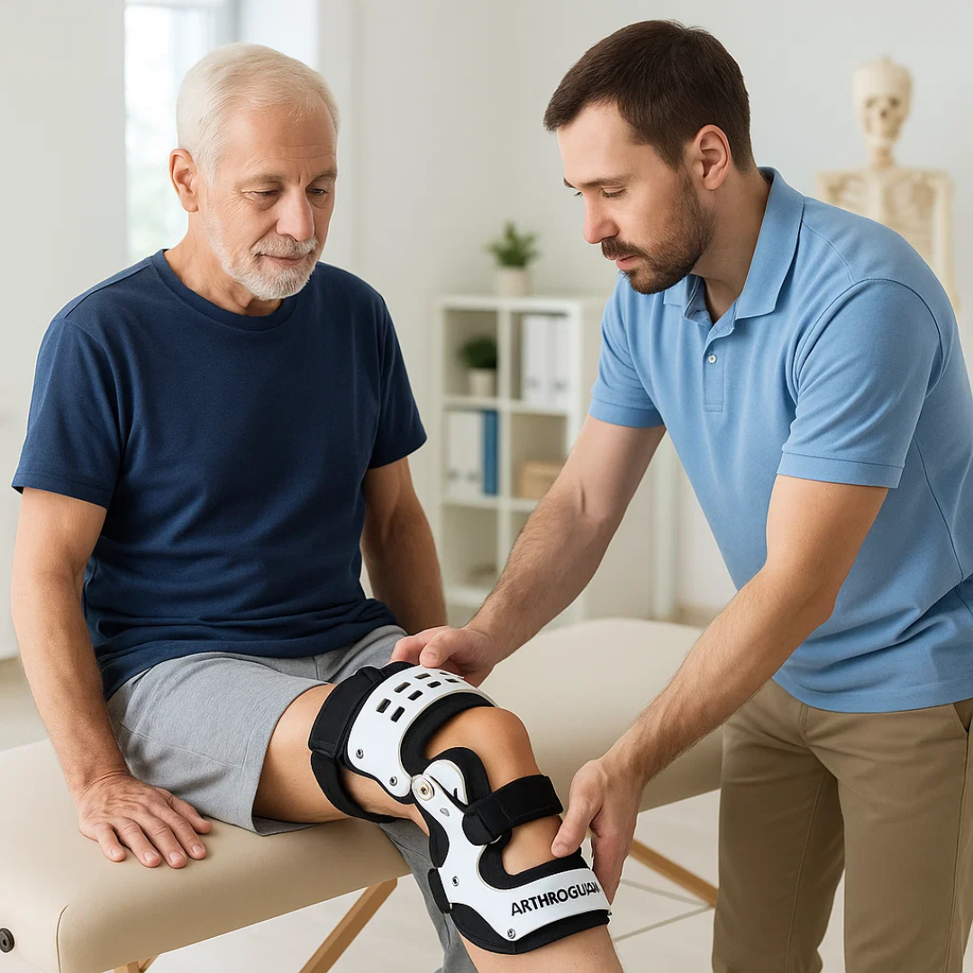 Knieschiene – entlastende Knieorthese bei Arthrose und Schmerzen, stabilisierende Schiene Kreuzbandriss