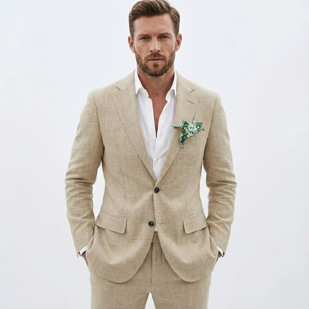 Men’s Tailored Two-Piece Linen Suit