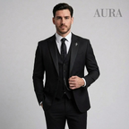 Men´s 3-Piece Slim Fit Suit - Blazer, Waistcoat & Trousers