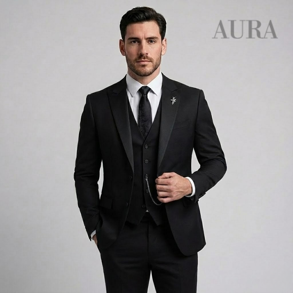 Men´s 3-Piece Slim Fit Suit - Blazer, Waistcoat & Trousers