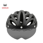 Rennradhelm mit Visier und Rücklicht – Sportlicher Fahrradhelm für MTB und Straße, Größe 54–61 cm