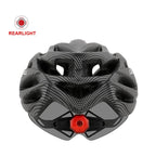 Rennradhelm mit Visier und Rücklicht – Sportlicher Fahrradhelm für MTB und Straße, Größe 54–61 cm
