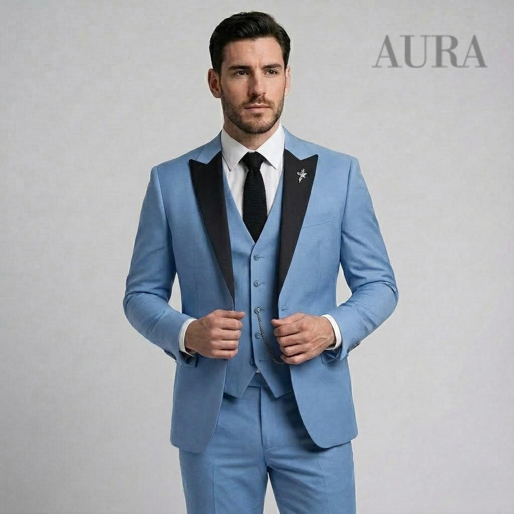 Men´s 3-Piece Slim Fit Suit - Blazer, Waistcoat & Trousers