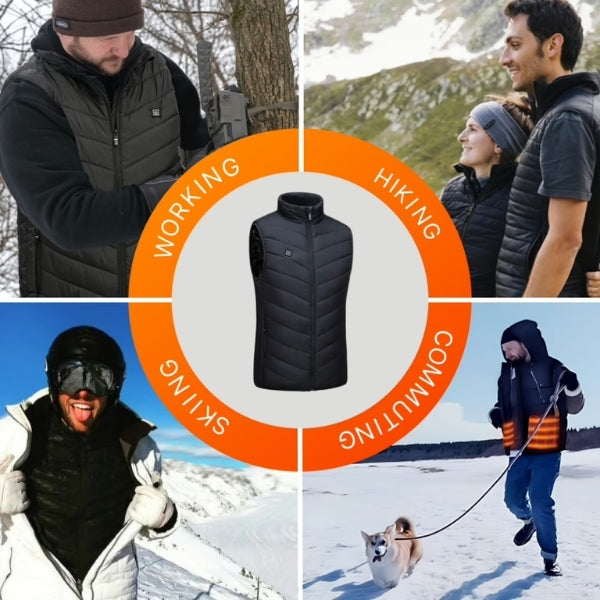 Leichtes, wasserdichtes Heizweste – elektrische Heizjacke mit 3 Heizstufen für den Außenbereich