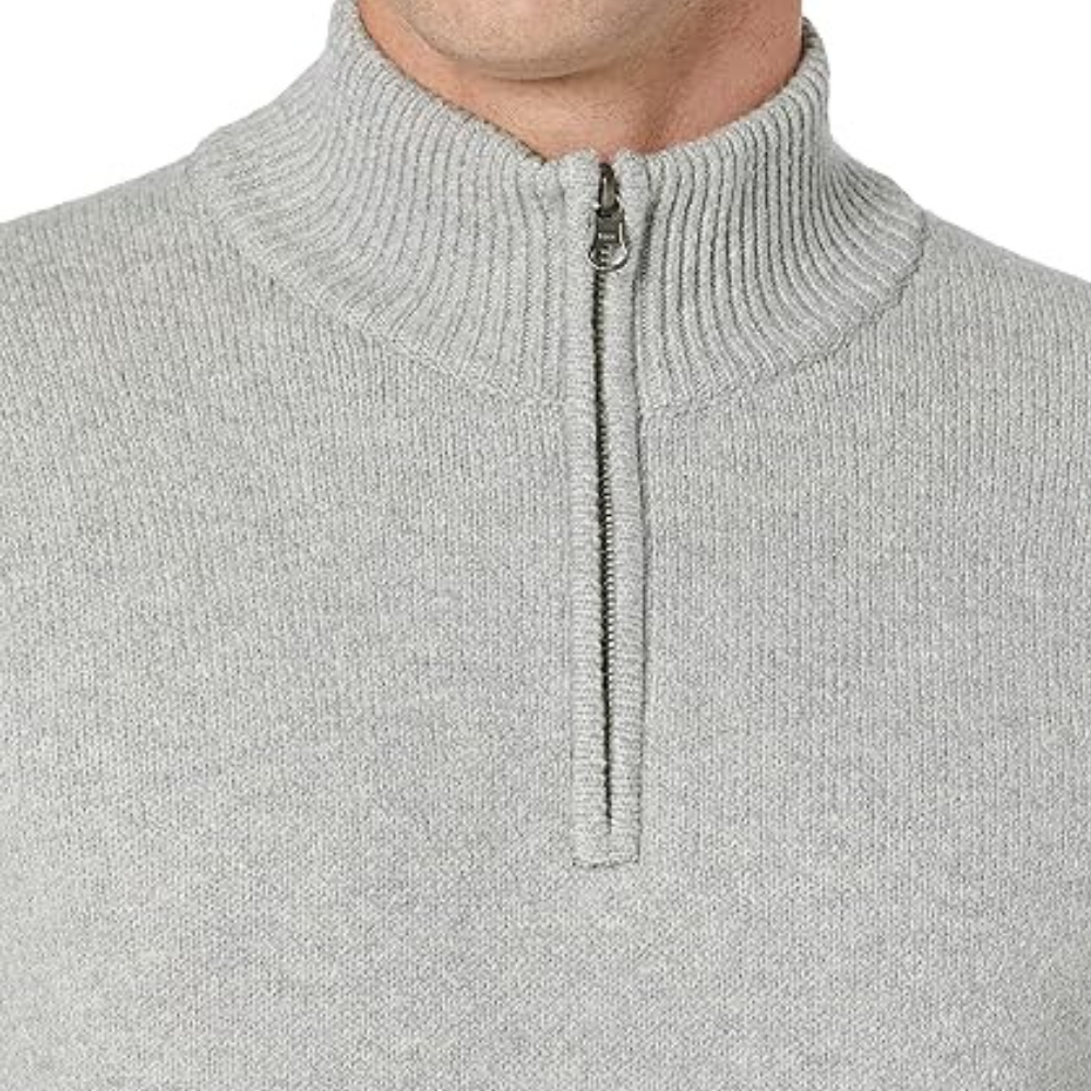 Mens Half Zip Sweater - V-Neck Knit | Smart Casual Lightweight Jumper