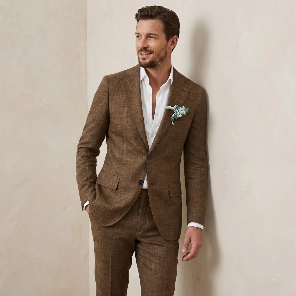 Men’s Tailored Two-Piece Linen Suit