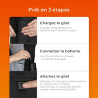 Leichtes, wasserdichtes Heizweste – elektrische Heizjacke mit 3 Heizstufen für den Außenbereich