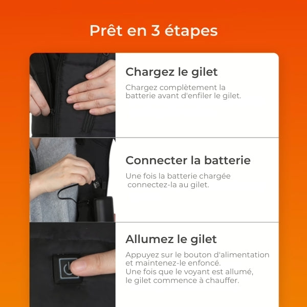 Leichtes, wasserdichtes Heizweste – elektrische Heizjacke mit 3 Heizstufen für den Außenbereich